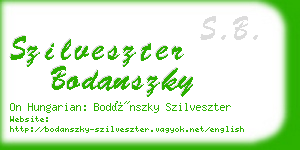 szilveszter bodanszky business card